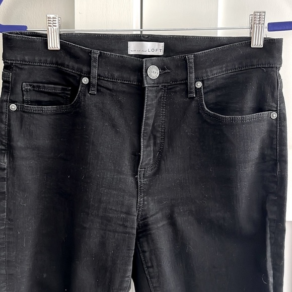 LOFT Jeans Black High Waist Slim Pockets Skinny Ankle sz 8 or 29 - Picture 3 of 7